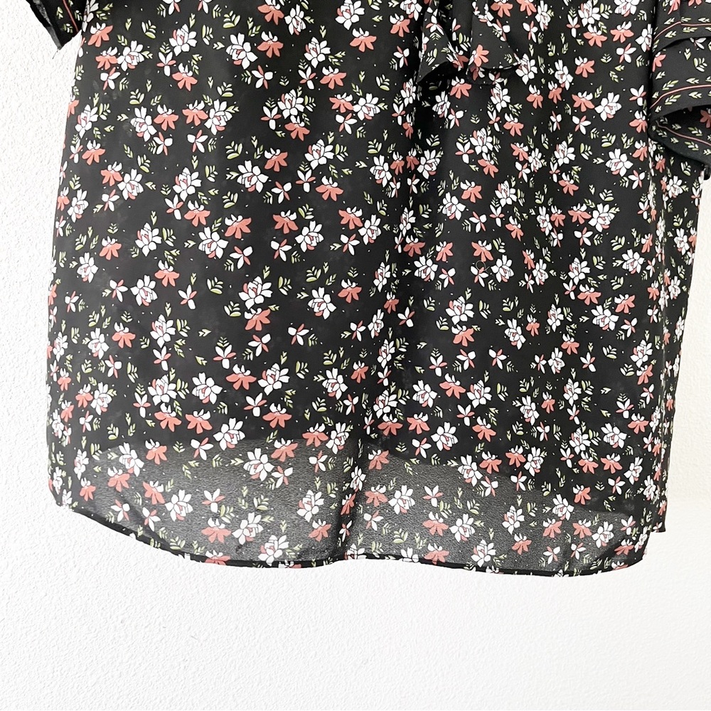 Max Studio Black Floral Blouse - Picture 4 of 8